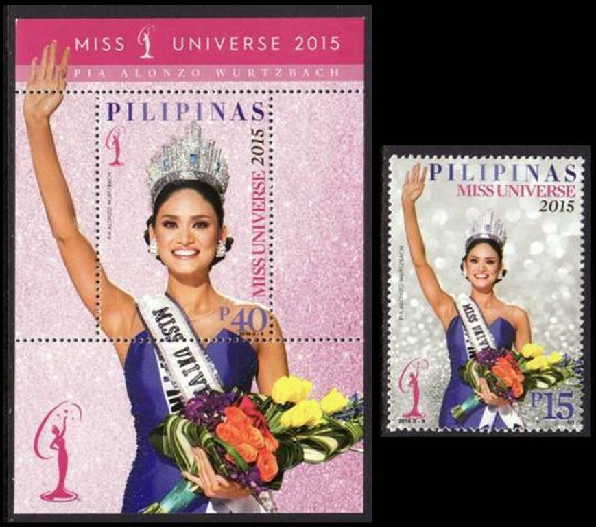 Philippines – 2016 Miss Universe Pia Wurtzbach, 1v + Souvenir Sheet, MNH, OG