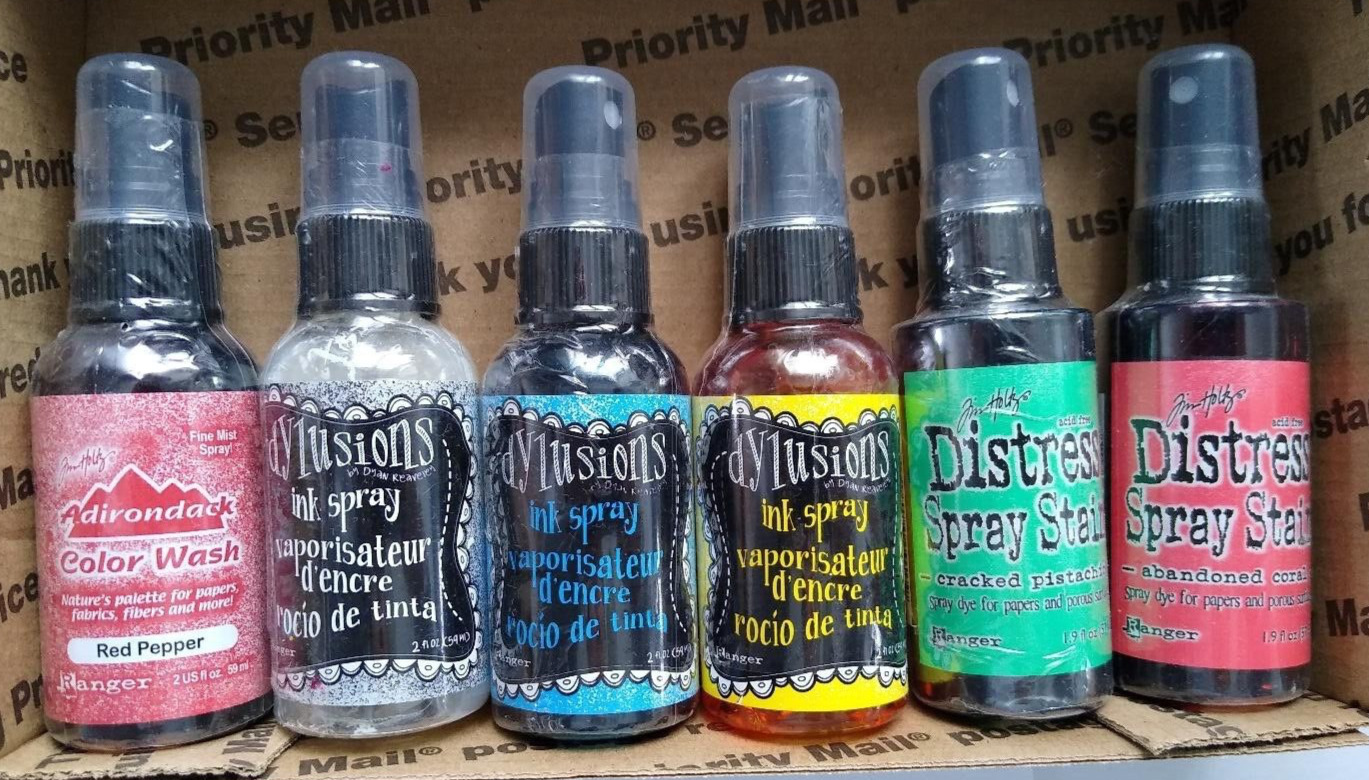 Lot Of 6 - Ranger Dylusions Ink Sprays / Distress Spray/ Color  Wash-*new*-2 Oz