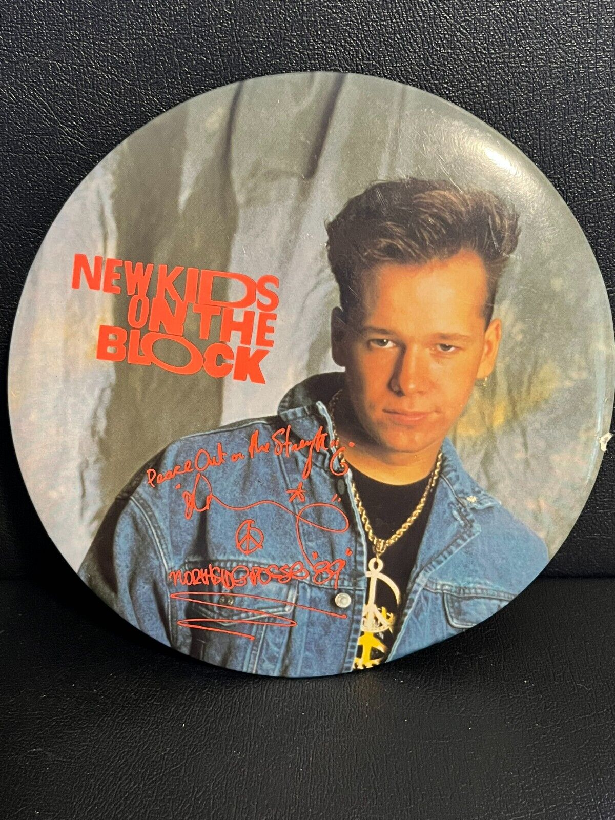 Large 6" Button / Pin New Kids On The Block Vintage  1989 Donnie Wahlberg Nkotb