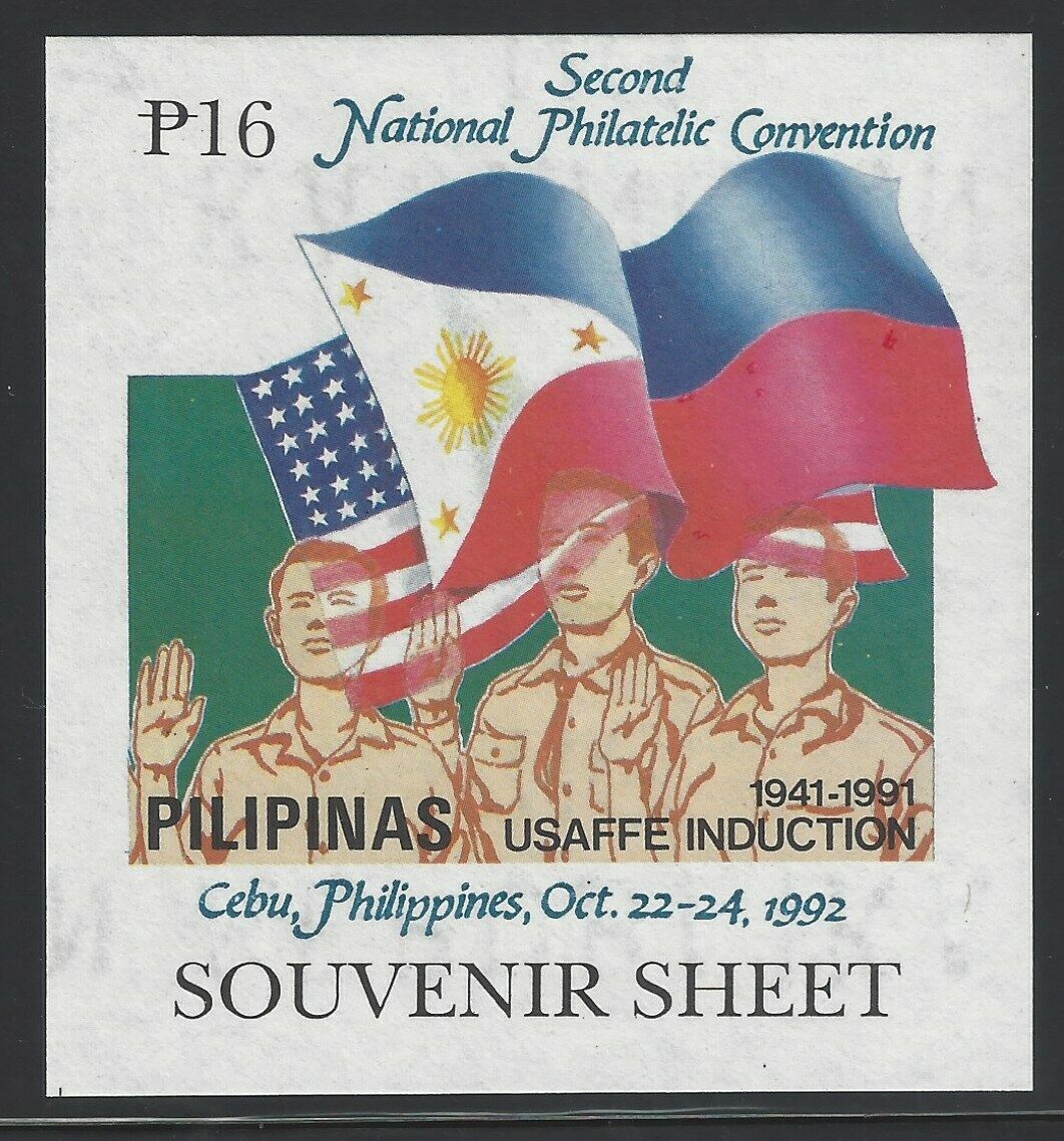 Philippines #2193 MNH S/S CV$6.50 US & Philippines Flags/Philcatelic Convention