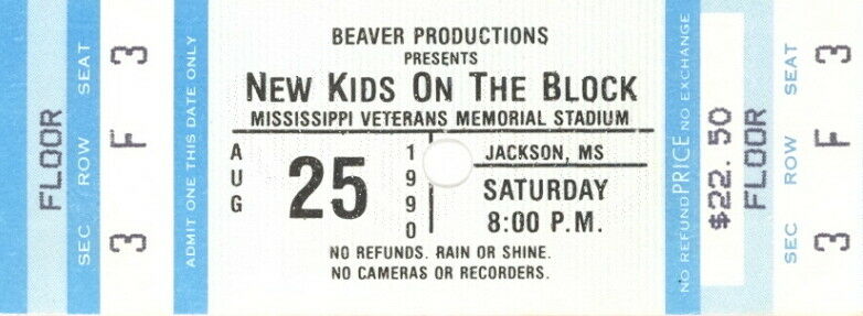 New Kids On The Block 1990 Magic Summer Tour Unused Concert Ticket / Ex 2 Nmt