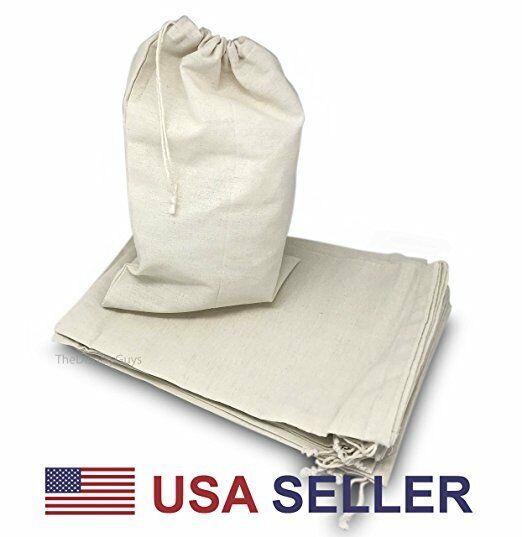 Variety of Natural Cotton Muslin Drawstring Bags For Craft, Gift, Soap, Herbs