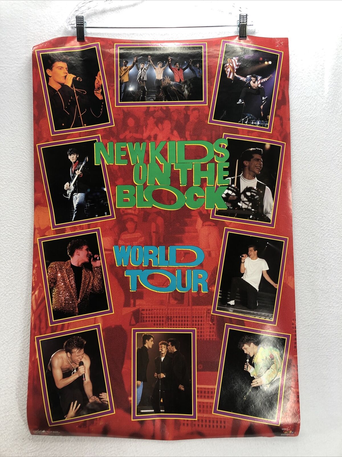 New Kids On The Block World Tour~1990 Vintage Full Size Poster 34x22 NKOTB