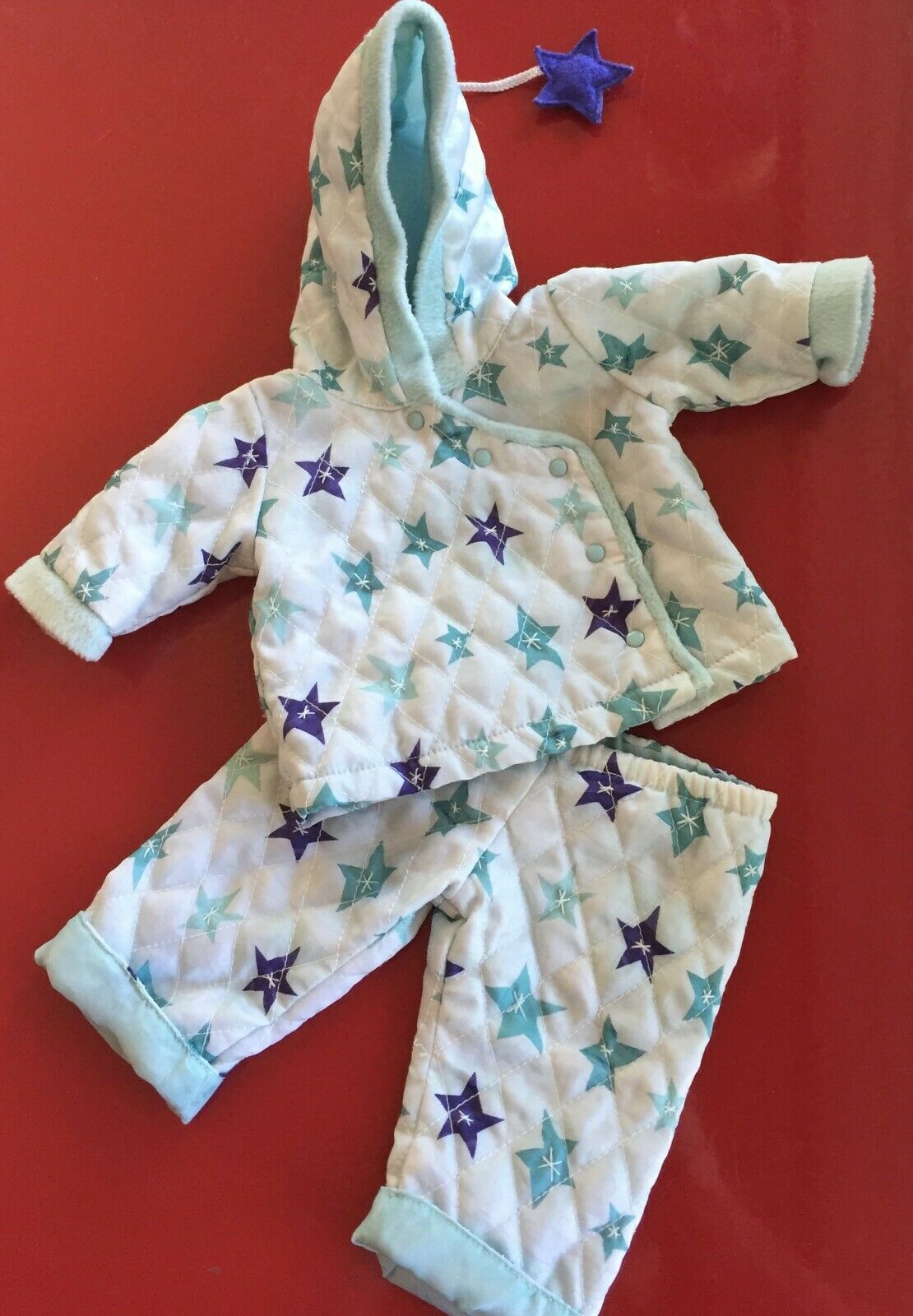 2008 American Girl Bitty Baby Boy Twin Blue Star Snowsuit Outfit "snowy Day"