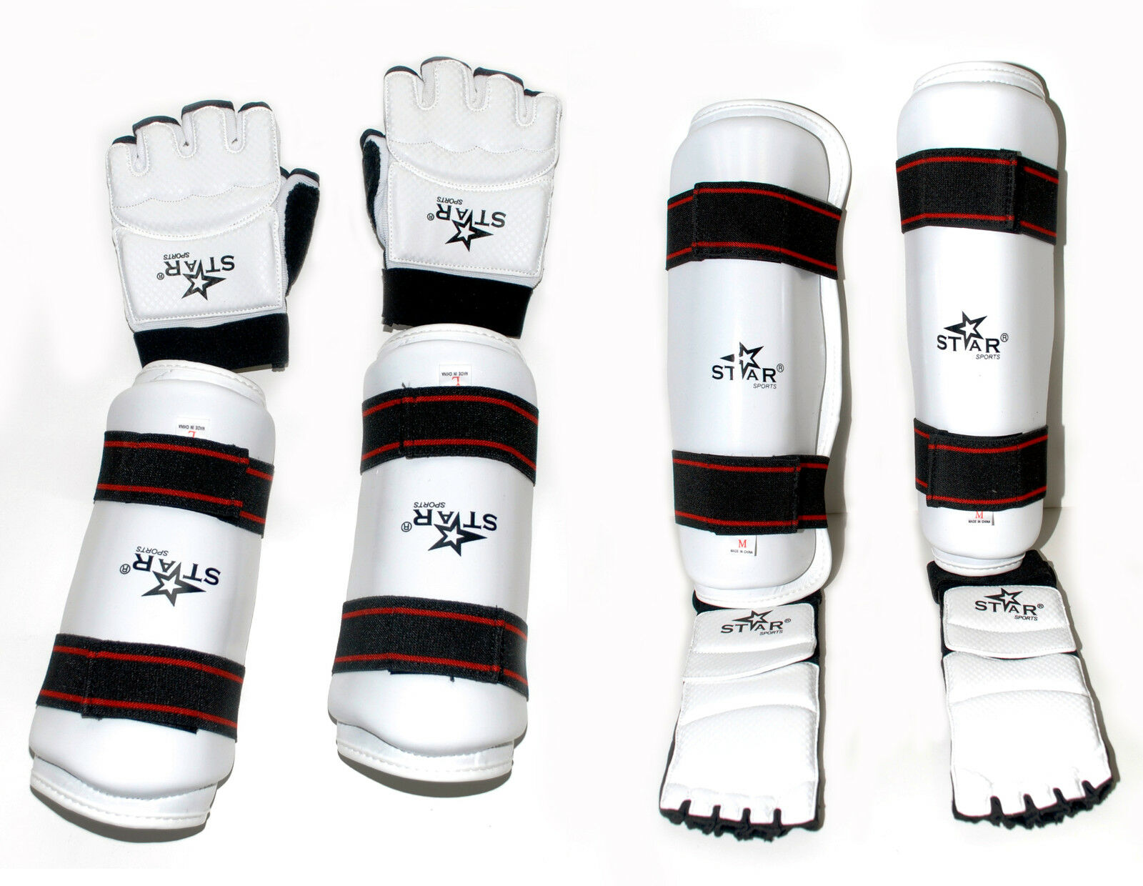 Taekwondo Gear Forearm Gard Hand Gloves Shin Instep Protector Complete New Set