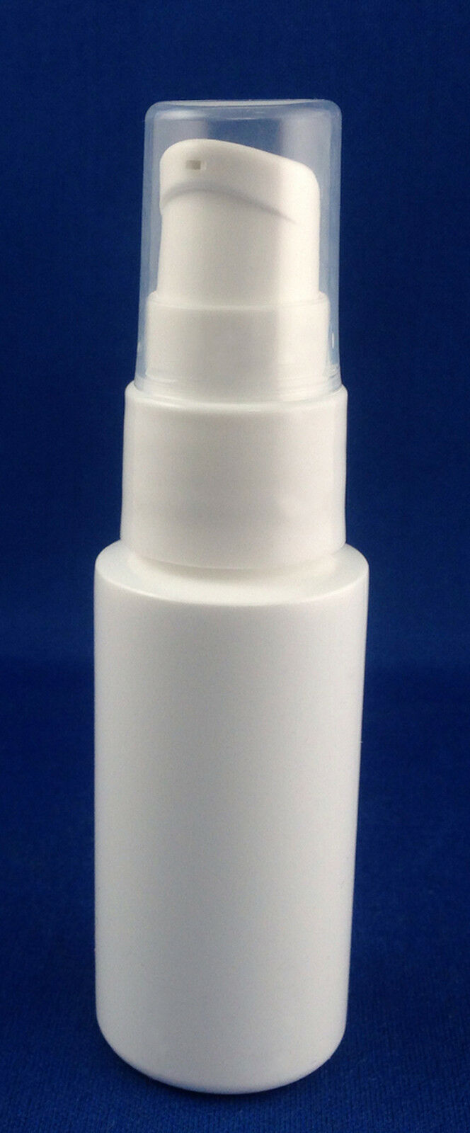100 pcs White 1oz HDPE Bottle w/ White Low Dose Treatment Serum Pump Cap