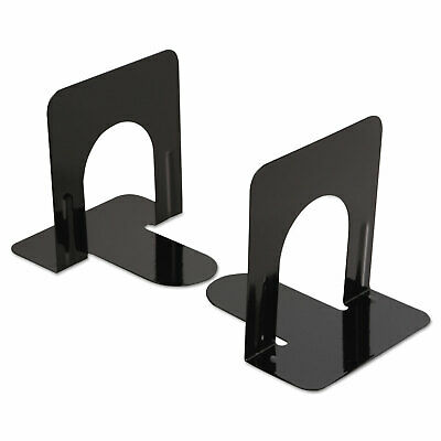 Black Metal Bookends Premium Non-skid Base 5 Inches High - 1 Pair (2 Bookends)