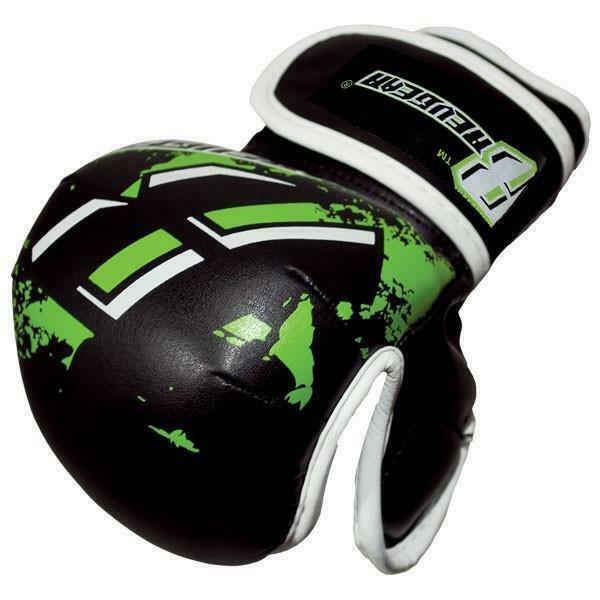 New Revgear Mma Gloves Youth Deluxe Mma Black/green Strap Bag Glove