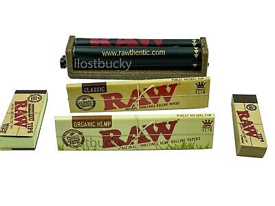 RAW ROLLING PAPER COMBO/COLLECTION ROLLER MACHINE+PAPERS+TIPS