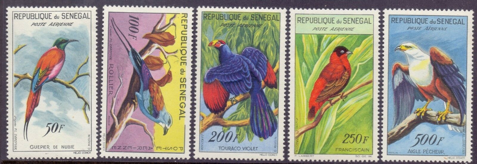 10/9.SENEGAL.1960-1963 BIRDS SC. C26-C30 MNH.VERY FINE