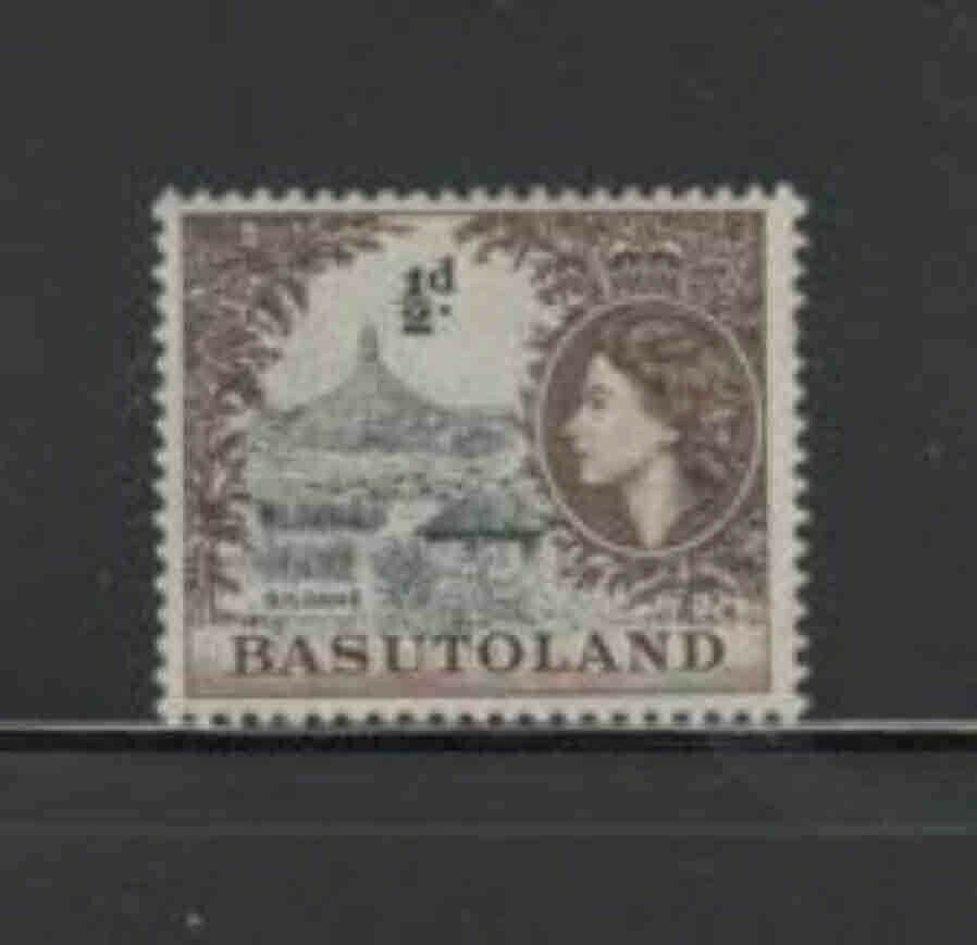Basutoland #46 1954 1/2p Qeii & Qiloane Hill Mint Vf Lh O.g