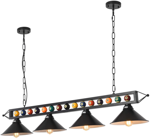 Lianshun 59" Billiard Light, Hanging Pool Table Lamp For 7ft 8ft 9ft Table, Pool