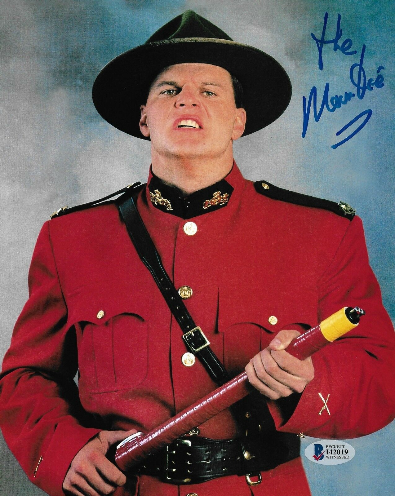 The Mountie Jacques Rougeau Signed 8x10 Photo BAS Beckett COA WWE Picture Auto'd
