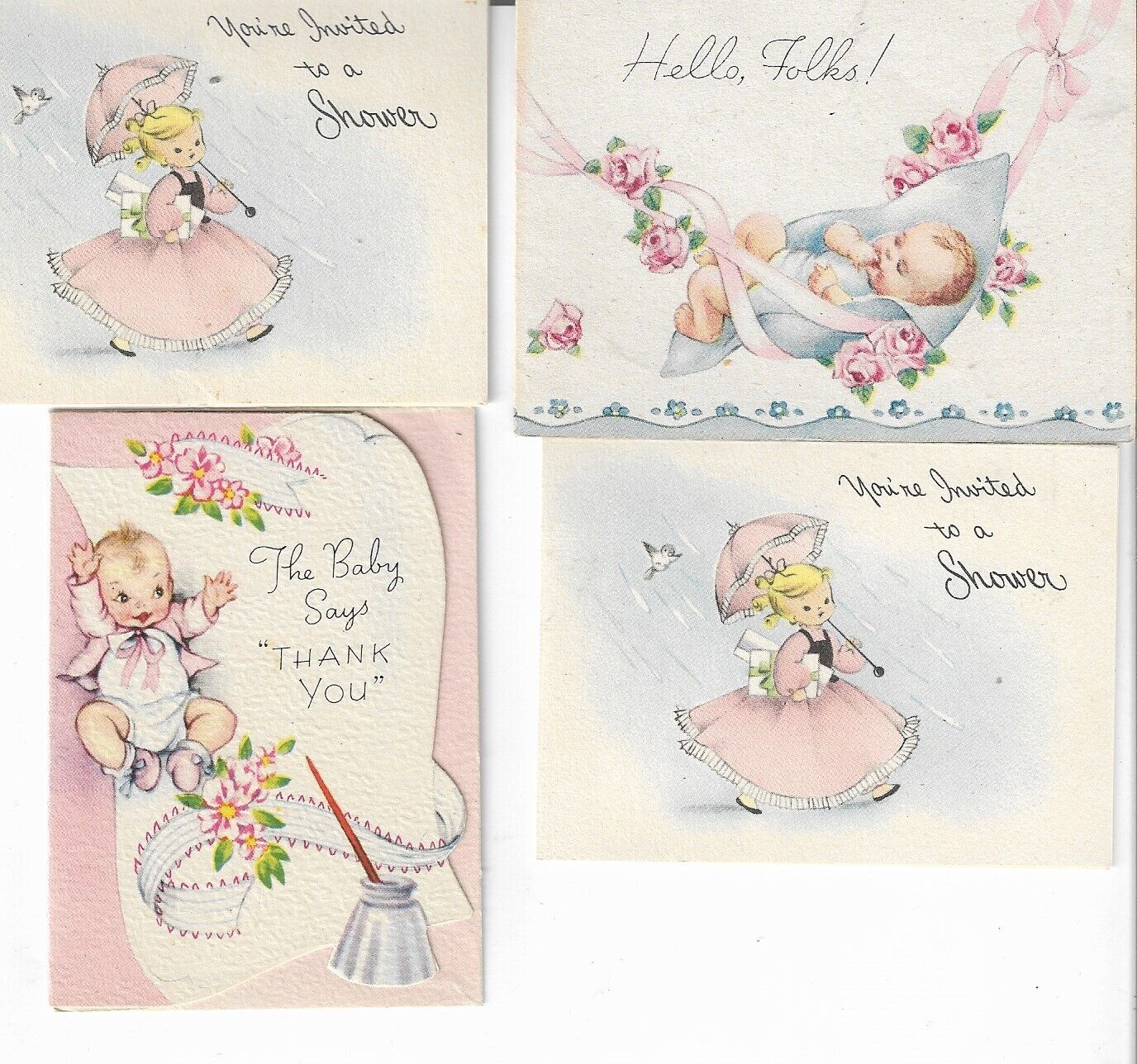 Vtg Clip Art for Junk Journaling, Crafts - Baby Cards