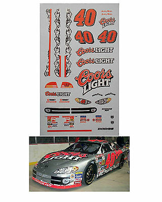 Sterling Marlin #40 Coors Light 1/64 Scale Decal Afx Tyco Lifelike Autoworld