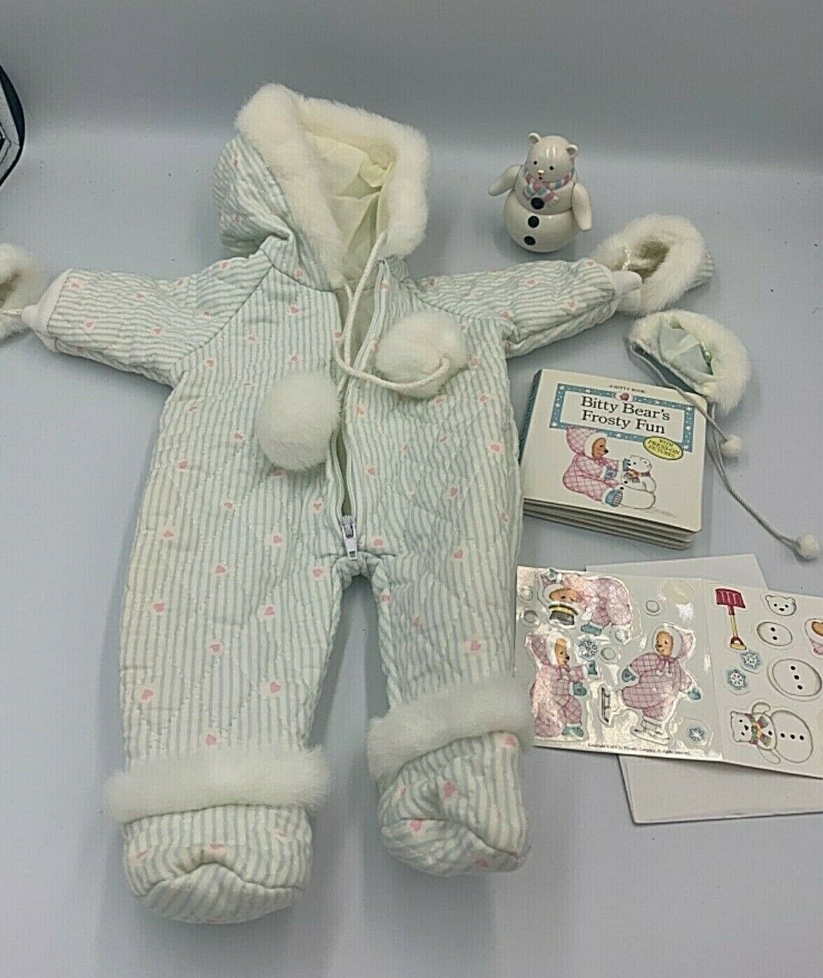 Bitty Baby Frosty Fun Set Outfit Snowsuit Roly-poly Bear Hat Book Stickers Box
