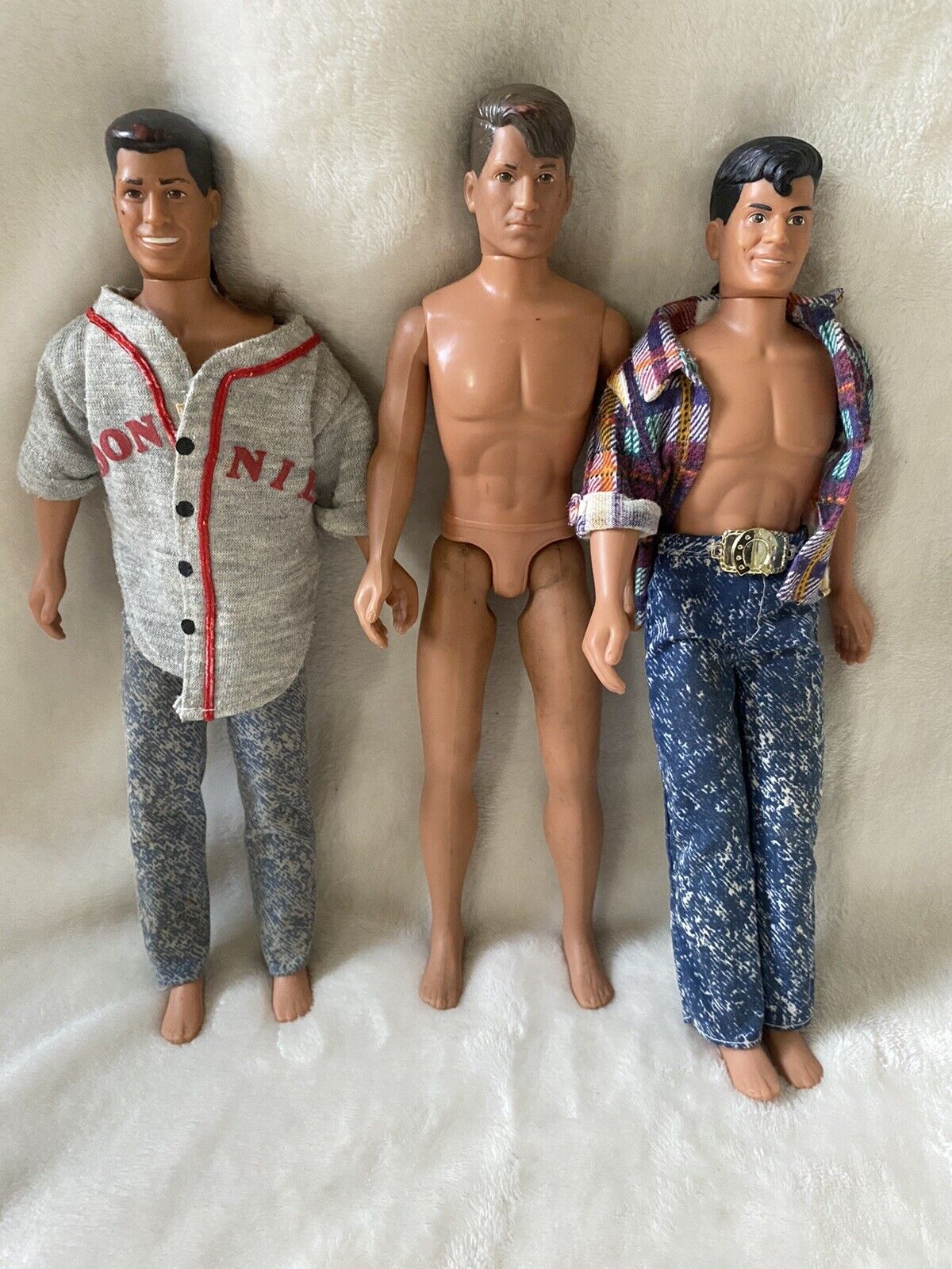 Lot Of 3 Vintage 1990 New Kids On The Block Toy Dolls Figures W/ RatTail Mullets