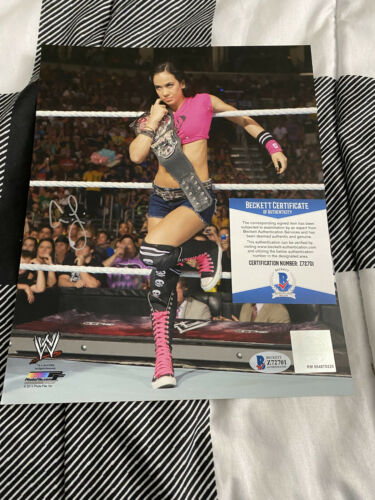 AJ Lee Signed 8 x 10 Original WWE Photo File Certified by Beckett Very Rare