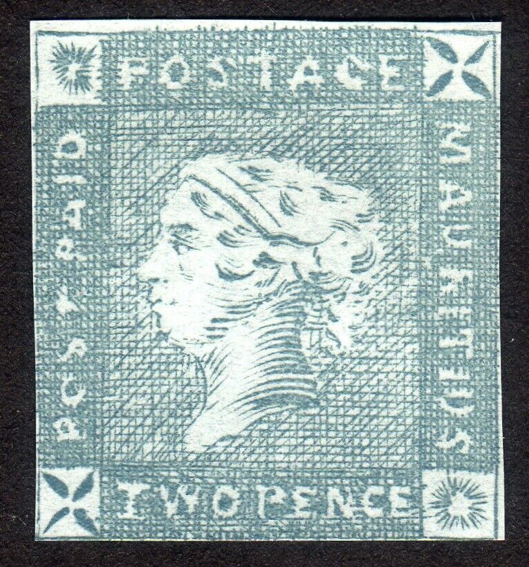 1859, Mauritius, 2p, MNG, Sc 14, REPRINT / FAKE