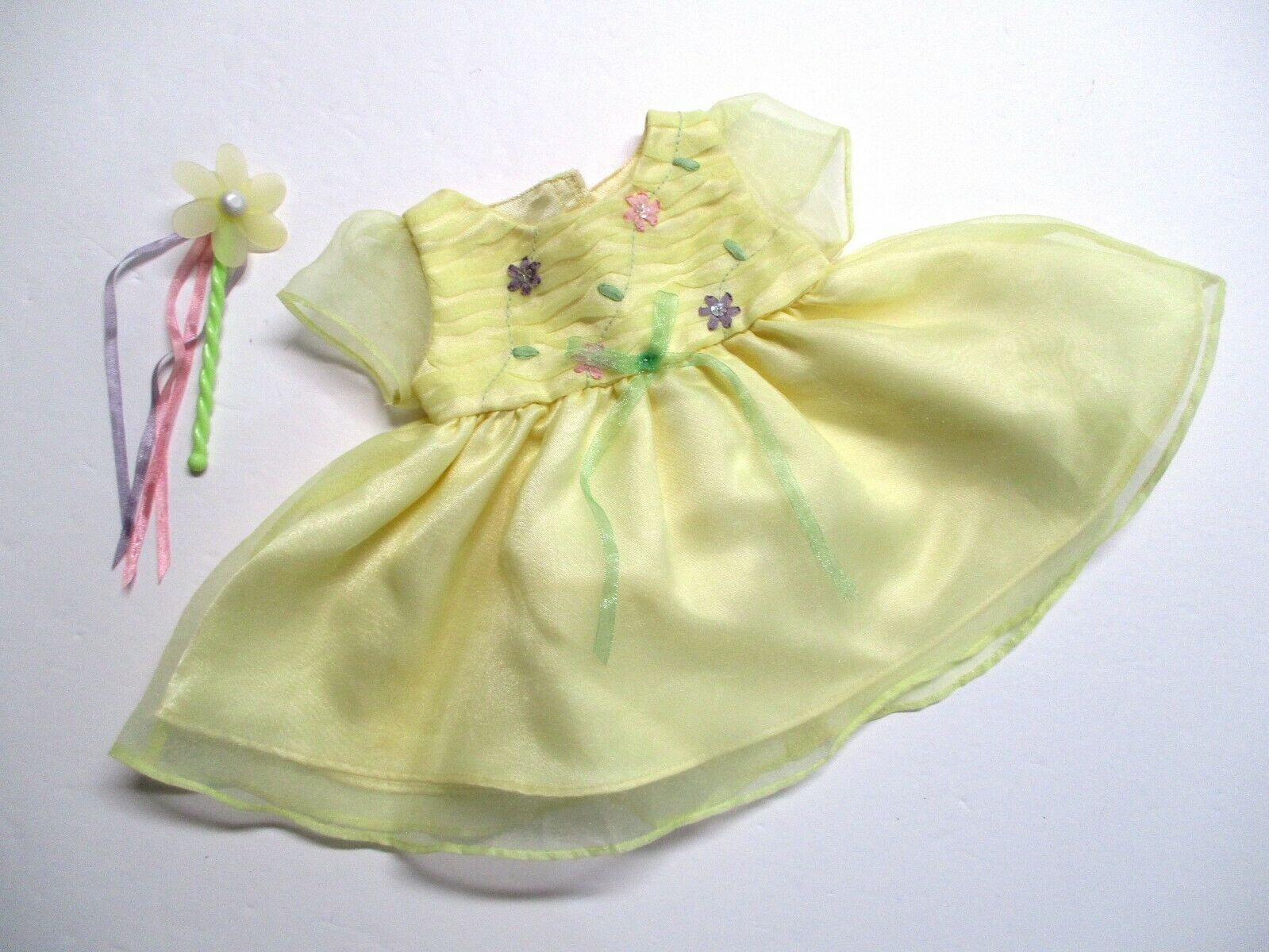American Girl Bitty Baby 2002 Garden Fairy Yellow Dress & Wand