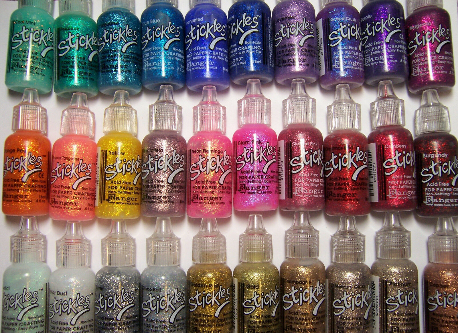 Ranger STICKLES Glitter Glue Acid Free .5 fl oz squeeze bottle -You Choose Color