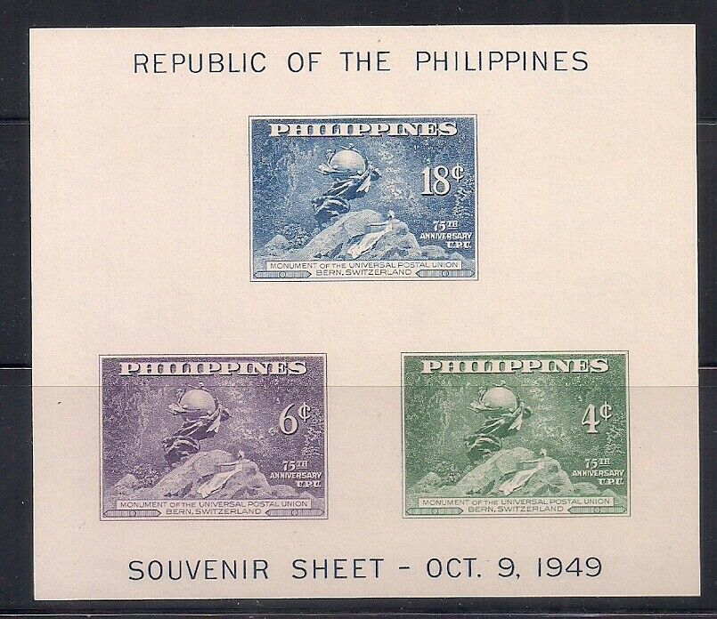 Philippines   1949   Sc # 534   Upu   S/s   Mnh   Og   (40433-5)