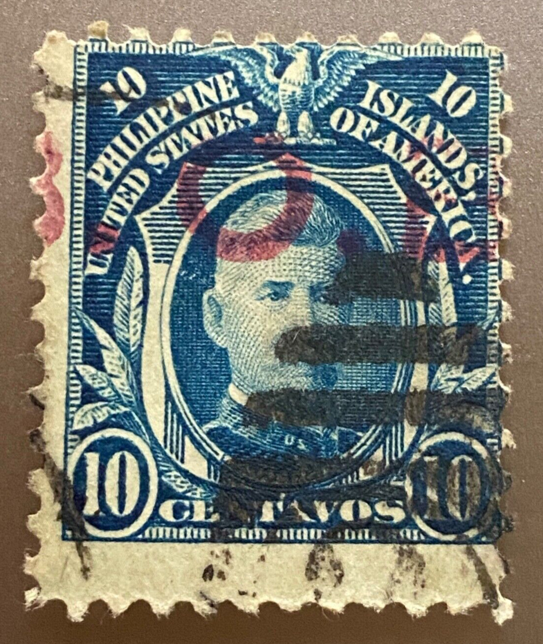 1931 10c Philippine Islands Official Stamp, deep blue, unwatermarked, perf 11