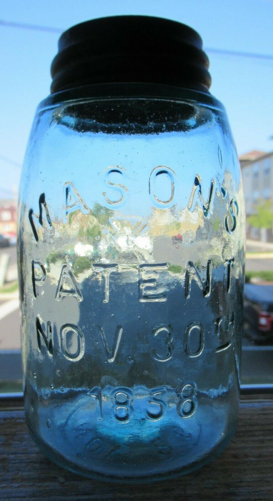 Midget Fruit Canning Mason Jar Mason's Patent 1858 Hero Fruit Jar Philadelphia