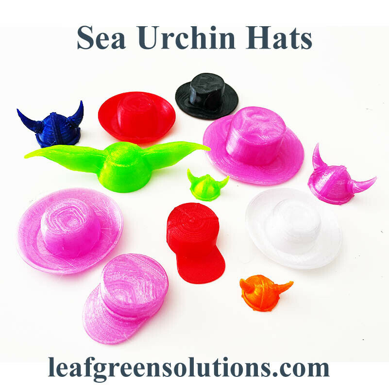 PETG 3D Printed Sea Urchin Hats (Viking,Captian,Skipper,Pirate,Baseball)